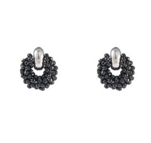 Day&Eve Oorbellen Beads Black Zilver