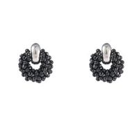 Day&Eve Oorbellen Beads Black Zilver - thumbnail
