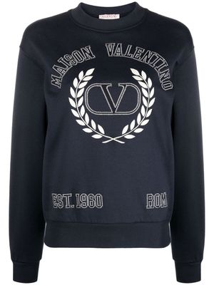 Valentino Garavani sweat brodé à manches longues - Bleu