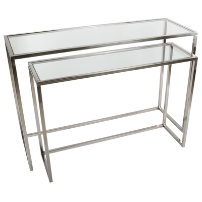 Set van 2 sidetables Cavallo glans chroom