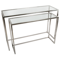 Set van 2 sidetables Cavallo glans chroom - thumbnail