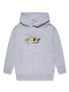 Off-White Kids hoodie en coton à logo imprimé - Gris