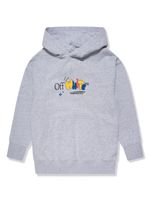 Off-White Kids hoodie en coton à logo imprimé - Gris - thumbnail