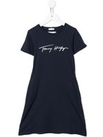 Tommy Hilfiger Junior robe à logo imprimé - Bleu