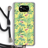 Flamingo party: Xiaomi Poco X3 NFC Transparant Hoesje met koord Flamingo party: Xiaomi Poco X3 NFC Transparant Hoesje met koord