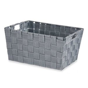 Kast/badkamer opbergmandjes zilvergrijs 30 x 20 x 14 cm   -