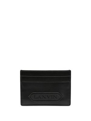 Lanvin porte-cartes en cuir à patch logo - Noir