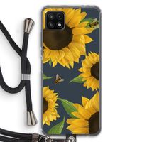 Sunflower and bees: Samsung Galaxy A22 5G Transparant Hoesje met koord