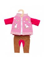 Heless poppenkleding Lina 28 35 cm polykatoen roze 3 delig - thumbnail