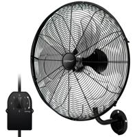 Ø56 cm Oscillerende Ventilator Industriële Wandventilator 3 Standen voor Magazijnen Broeikas Werkplaats en Terraskelder Zwart