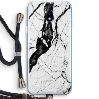 Witte marmer 2: Samsung Galaxy J3 (2017) Transparant Hoesje met koord