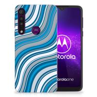 Motorola One Macro | TPU bumper | Waves Blue