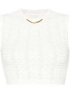 Palm Angels gilet en maille à détails de maillons - Blanc