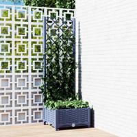 VidaXL Plantenbak met trellis blauwgrijs 40x40x121,5 cm pp