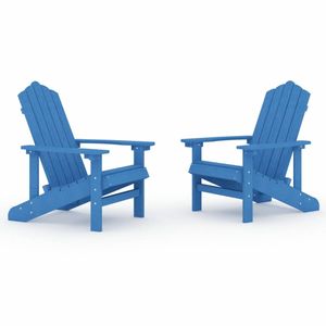 vidaXL Tuinstoelen 2 st Adirondack HDPE aquablauw