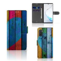 Samsung Galaxy Note 10 | Book Style Case | Wood Heart - Cadeau voor je Vriend
