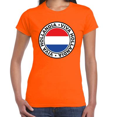 Verkleed T-shirt voor dames - Viva Hollandia - oranje - supporter - themafeest Verkleed T-shirt voor dames - Viva Hollandia - oranje - supporter - themafeest