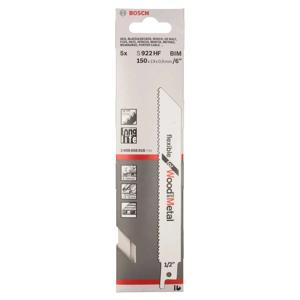 Bosch Professional S922HF Reciprozaagblad 150mm Flexible for Wood and Metal VE=5 - 2608656016