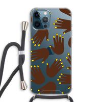 Hands dark: iPhone 12 Pro Max Transparant Hoesje met koord