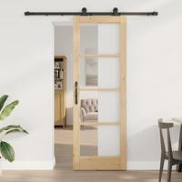 Schuifdeur ORKDAL Bruin 73.5 x 211 cm Hout en metaal