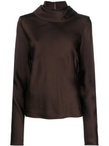 Jil Sander blouse à col drapé - Marron