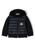 Moncler Enfant doudoune à patch logo - Bleu