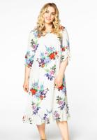Yoek Jurk met volantzoom BOUQUET | Wit | Maat 46/48