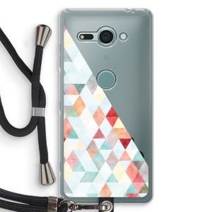 Gekleurde driehoekjes pastel: Sony Xperia XZ2 Compact Transparant Hoesje met koord