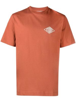 Études Studio t-shirt en coton biologique à logo imprimé - Marron