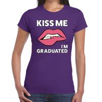Kiss me i am graduated paars fun-t shirt voor dames 2XL  - - thumbnail