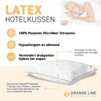 Hoofdkussen Latex - Hotel - Voor Zij - En Rugslapers - Vulling: Flexofill Polyester Talalay Latex Vlokken - Dekbed-Discounter.nl
