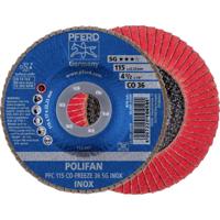 PFERD TOOLS 67711536 PFC 115 CO-FREEZE 36 SG INOX Lamellenschijf Diameter 115 mm Boordiameter 22.23 mm Legering op nikkelbasis, Superlegeringen op nikkel- of