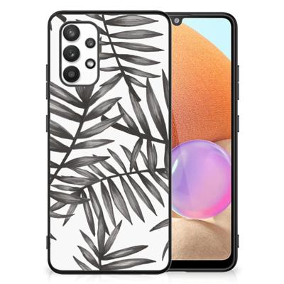 Samsung Galaxy A32 4G | A32 5G Enterprise Editie Bloemen Hoesje Leaves Grey