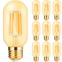 Voordeelpak 10x Amber LED Filament Lamp E27 - Zeer Warm Wit 4W