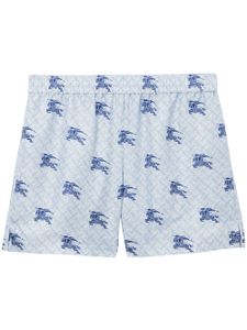 Burberry short en soie à motif monogrammé - Bleu