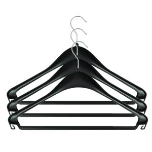 Kledinghanger - 12x - zwart - kunststof - kledinghaak - kleding ophangen - kleerhangers