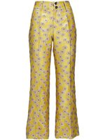 La DoubleJ pantalon évasé Hendrix à fleurs brodées - Jaune - thumbnail