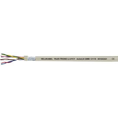 Helukabel 21111-1000 Datakabel Li2YCY 2 x 2 x 0.22 mm² Grijs 1000 m