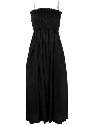Matteau robe mi-longue à empiècement froncé - Noir