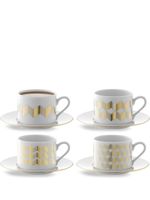 LSA International lot de tasses et soucoupes Chevron ( lot de 4) - Blanc