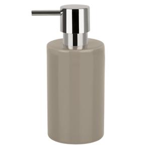 Luxe zeeppompje/dispenser Sienna - glans beige - porselein - 16 x 7 cm - 300 ml