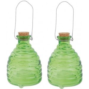 2x Groene wespenvallen/wespenvangers 14 cm