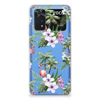 Xiaomi Poco M4 Pro 4G TPU Hoesje Flamingo Palms - thumbnail