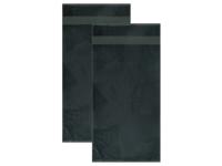 LIVARNO Set van 2 bamboe handdoeken 50 x 100 cm (Marineblauw)