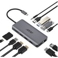 Acer HP.DSCAB.009 notebook dock & poortreplicator Bedraad USB 3.2 Gen 1 (3.1 Gen 1) Type-C Zilver