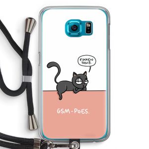 GSM poes: Samsung Galaxy S6 Transparant Hoesje met koord