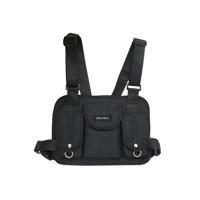 Casual sport rugzak contrast kleur mannen en vrouwen student tas (zwart)