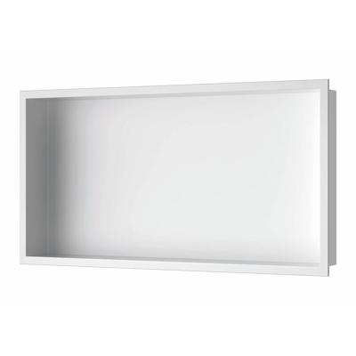 Inbouwnis Luca Sanitair 60x30x6,5 cm RVS Mat Wit Luca Sanitair