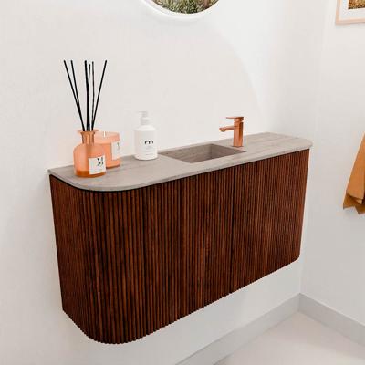 Toiletmeubel Mondiaz Joya Dlux | 83.2 cm | Meubelkleur Ruby | Faye wastafel Saba Wasbak Midden | 1 kraangat