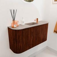 Toiletmeubel Mondiaz Joya Dlux | 83.2 cm | Meubelkleur Ruby | Faye wastafel Saba Wasbak Midden | 1 kraangat